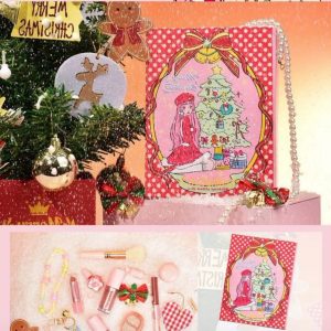 Cofre de Belleza Coquette Navideño Rosa con Cajitas Sorpresa